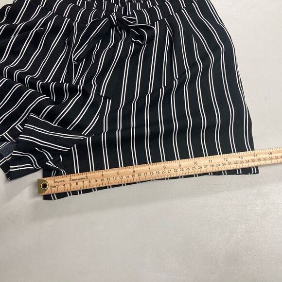 DR2 Black & White Striped Elastic Tie Waistband Shorts With Front Side Pockets S - Picture 3 of 11